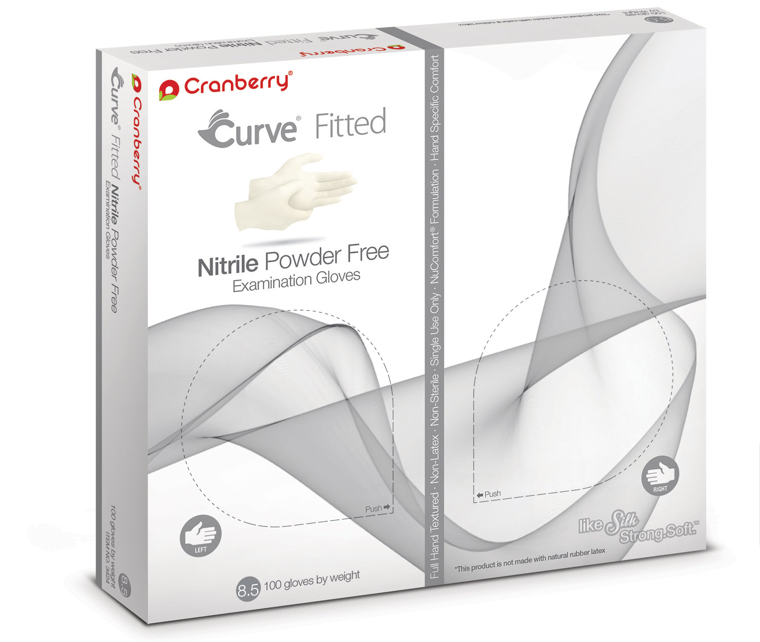 Curve Fitted Powder-Free Latex Exam Gloves